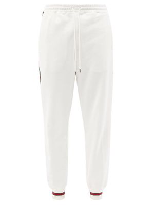 Gucci - Logo-print Cotton-jersey Track Pants - Mens - White Multi Gucci - Logo-print Cotton-jersey Track Pants - Mens - White Multi