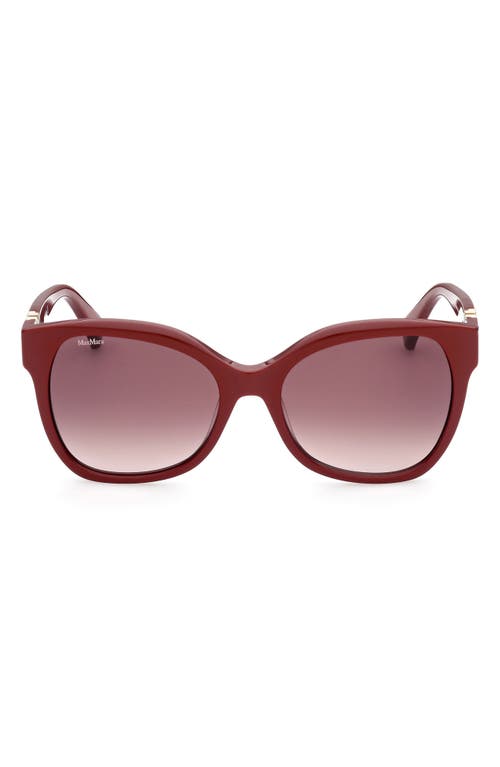 Max Mara 56mm Gradient Butterfly Sunglasses in Shiny Red /Gradient Brown