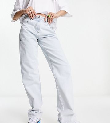 COLLUSION extreme puddle straight leg jeans in light blue