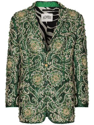 Dolce & Gabbana Taormina-fit embroidered single-breasted blazer - Green