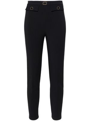 Elisabetta Franchi high-waisted crepe trousers - Black