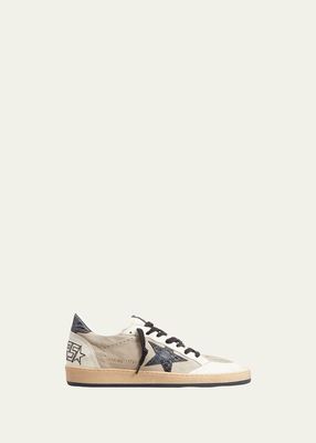 Men's Ballstar Croc-Effect Leather Low-Top Sneakers